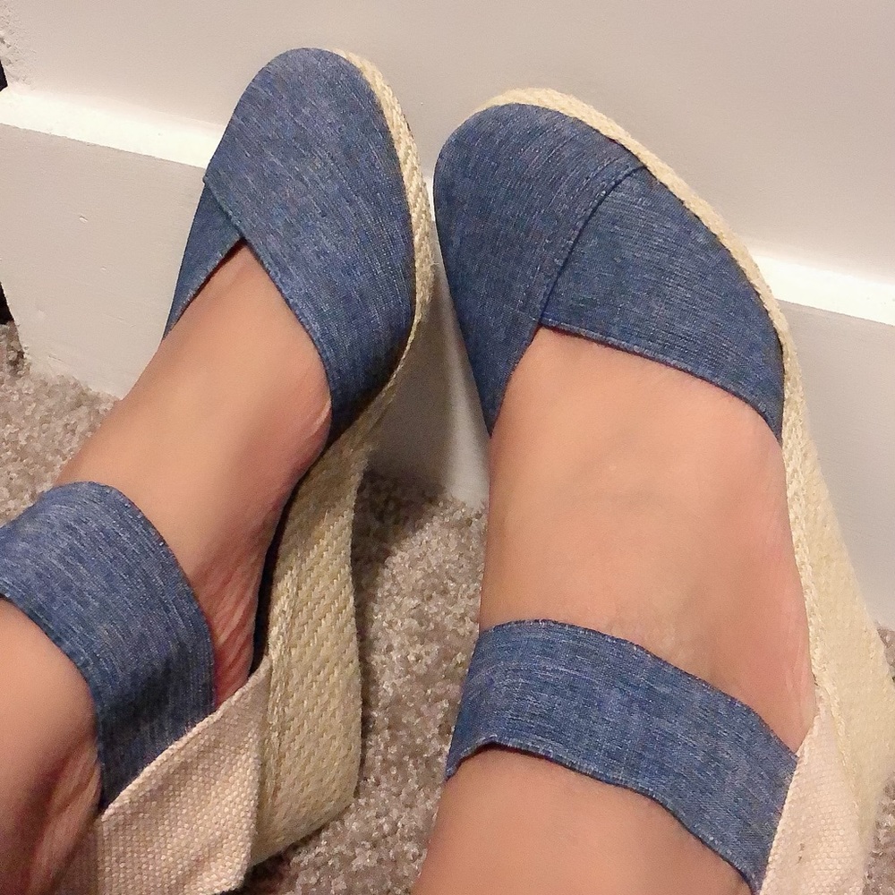 Denim espadrilles sandal